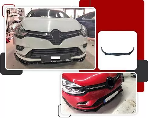 Lip Spoiler Αυτοκινήτου για Renault Clio 4 Πλαστικό Γυαλιστερό Μαύρο