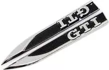 Αυτοκόλλητα Μεταλλικά Μαχαίρια Gti Ανάγλυφα Σετ 2τμχ Μαύρο