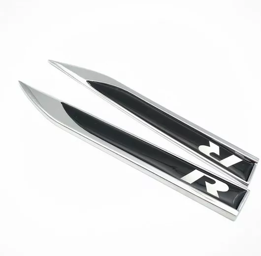 Αυτοκόλλητα Μεταλλικά Μαχαίρια R Ανάγλυφα Σετ 2τμχ Μαύρο
