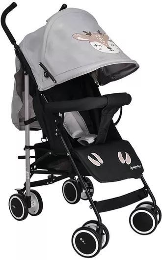 Καρότσι Μωρού Bebe Stars Buggy Deer Μπαστούνι 6.25kg Γκρι για 6+ Mηνών