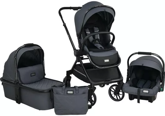 Καρότσι Μωρού Bebe Stars Mirage Ρυθμιζόμενο 3 σε 1 Γκρι