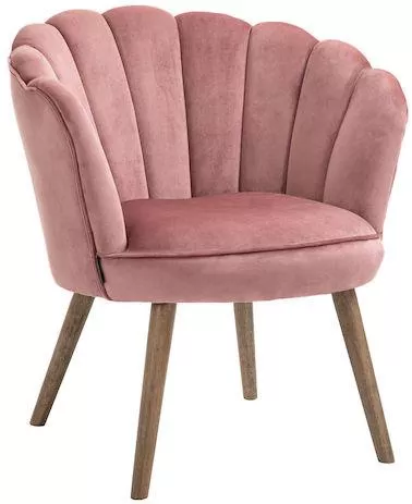 Πολυθρόνα Homcom Βελούδο 72x66x79cm Ροζ