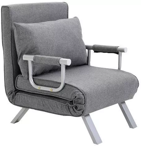 Πολυθρόνα Κρεβάτι Homcom Ύφασμα Γκρι