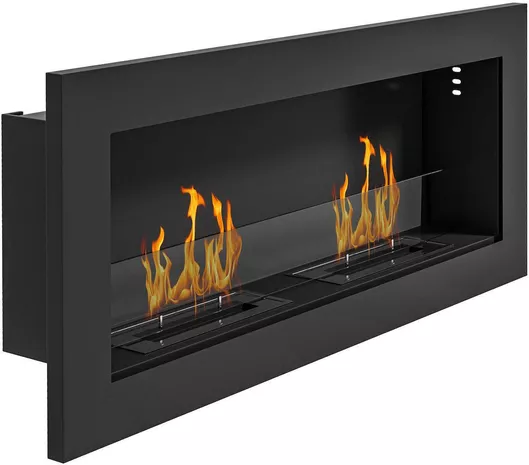 Τζάκι Βιοαιθανόλης Homcom Επιτοίχιο Εσωτερικού Χώρου 0.85lt 15x90x40cm Μαύρο