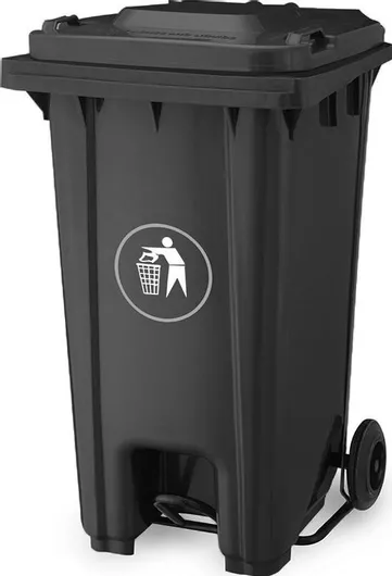 Κάδος Απορριμμάτων Πλαστικός Τροχήλατος με Πεντάλ LXD-240K 240lt Μαύρος