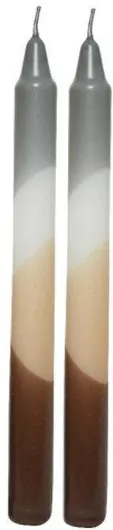 Κερί Κηροπηγίου Σετ Των 2 2.2x2.2x23cm Γκρί Kaeming