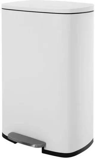 Κάδος Απορριμμάτων Vesta από Ανοξείδωτο Ατσάλι με Πεντάλ Ασημί 50lt