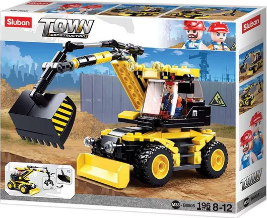 Τουβλάκι Sluban Excavator on Wheels 196τμχ