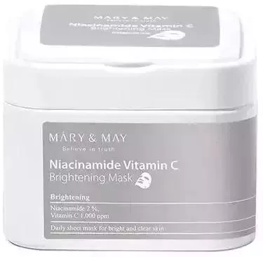 Mary&may Niacinamide Vitamin C Brightening Μάσκα Προσώπου 30τμχ