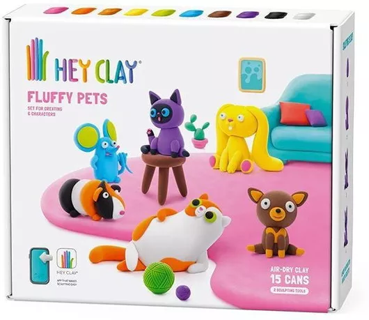 Πηλός Hey Clay Fluffy Pets Παιδικός Σετ