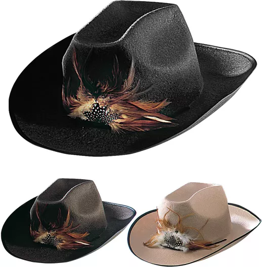 Αποκριάτικο Καπέλο Widmann Cowboy με Φτερό 1τμχ Τυχαίας Επιλογής Χρώματος