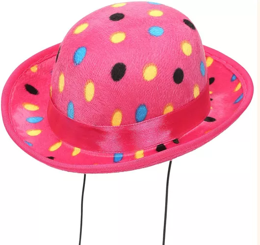 Αποκριάτικο Καπέλο Widmann Βελούδινο Πουά Ροζ