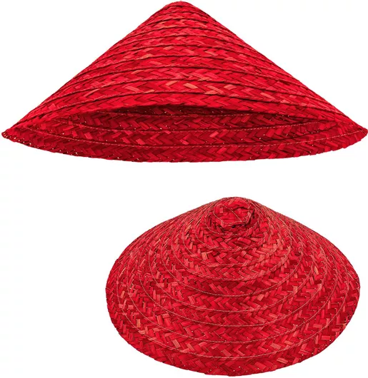 Αποκριάτικο Καπέλο Widmann Βιετκόνγκ Ψάθινο Κόκκινο