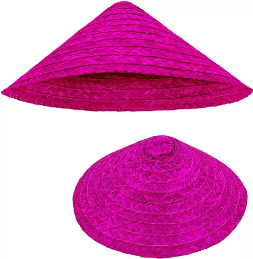 Αποκριάτικο Καπέλο Widmann Βιετκόνγκ Ψάθινο Φούξια