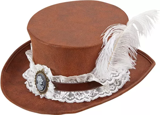 Αποκριάτικο Καπέλο Widmann Δερμάτινο Steampunk Καφέ