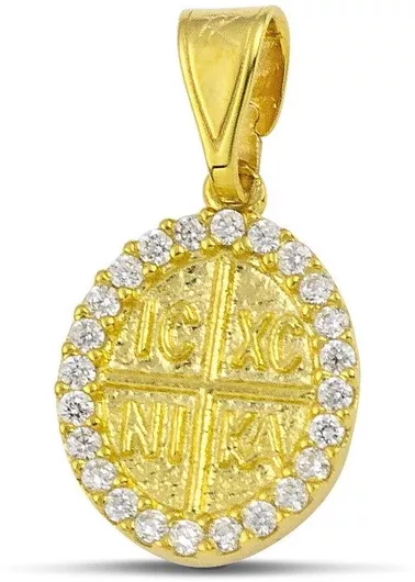 Γυναικείο Charm CT5103.035 Κωνσταντινάτο από Χρυσό 14Κ με Ζιργκόν