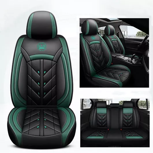Καλύμματα Καθισμάτων Αυτοκινήτου Street Δερματίνης Σετ 11τμχ Μαύρο/Πράσινο