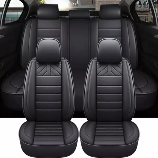Καλύμματα Καθισμάτων Αυτοκινήτου Δερματίνης Platinum Σετ 11τμχ Μαύρο