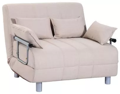 Καναπές Κρεβάτι Διθέσιος HomCom 102x82x81cm Μπεζ