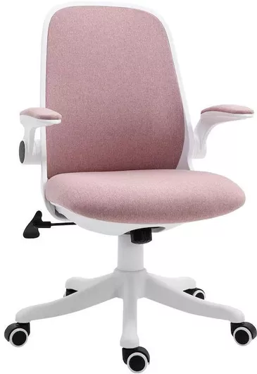 Καρέκλα Γραφείου Vinsetto Εργασίας με Ανάκλιση & Ρυθμιζόμενα Μπράτσα Ροζ