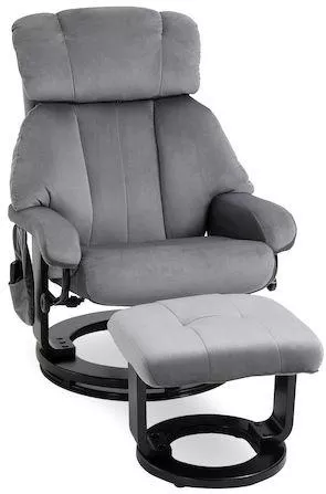 Πολυθρόνα Relax HomCom Massage/με Υποπόδιο Δερματίνη 76x80x102cm Γκρι