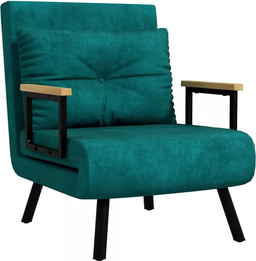 Πολυθρόνα Κρεβάτι HomCom Ύφασμα 63x73x81cm Πράσινο