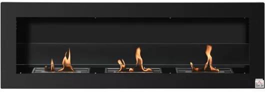 Τζάκι Βιοαιθανόλης Homcom Επιτοίχιο Εσωτερικού Χώρου 40x15x120cm Μαύρο