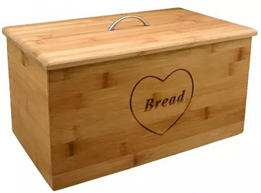 Ψωμιέρα Casa με Καπάκι από Bamboo 36x21x20.7cm σε Καφέ Χρώμα