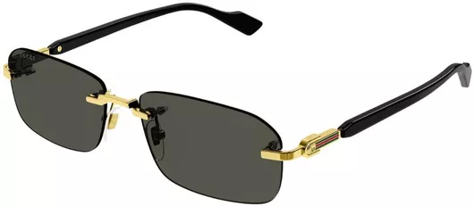 Γυαλί Ηλίου Gucci με Χρυσό Μεταλλικό Σκελετό & Μαύρο Φακό GG1221S 001