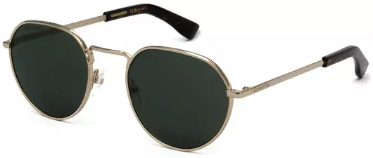 Γυαλί Ηλίου Dsquared2 Ανδρικά με Χρυσό Μεταλλικό Σκελετό & Πράσινο Φακό D2 0019/S 06J/QT