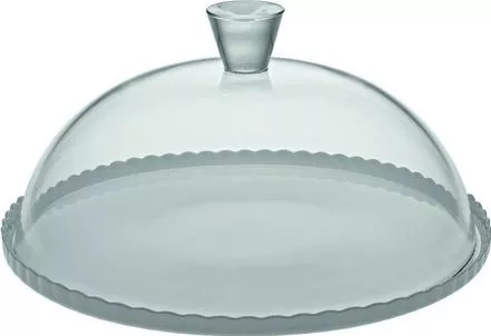 Τουρτιέρα Espiel Patisserie Γυάλινη με Καπάκι 32x32cm Λευκή