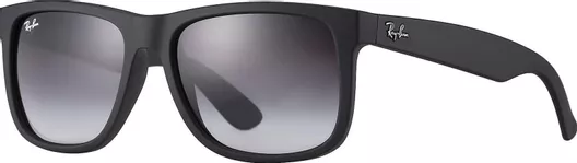 Γυαλί Ηλίου Ray Ban Justin με Μαύρο Κοκκάλινο Σκελετό & Μαύρο Ντεγκραντέ Καθρέφτη Φακό RB4165 601/8G