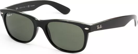 Γυαλί Ηλίου Ray Ban Wayfarer με Μαύρο Κοκκάλινο Σκελετό & Πράσινο Polarized Φακό RB2132 901/58