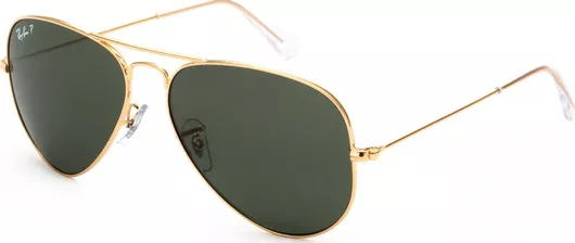Γυαλί Ηλίου Ray Ban Aviator με Χρυσό Μεταλλικό Σκελετό & Πράσινο Polarized Φακό RB3025 001/58