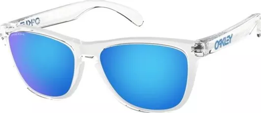 Γυαλί Ηλίου Oakley Frogskins Ανδρικά με Διάφανο Κοκκάλινο Σκελετό & Μπλε Καθρέφτη Φακό OO9013-D0