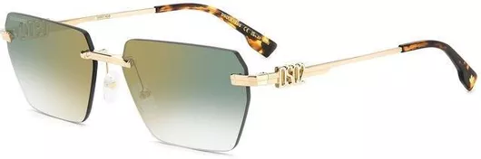 Γυαλί Ηλίου Dsquared2 με Χρυσό Μεταλλικό Σκελετό & Πράσινο Ντεγκραντέ Φακό D2 0102/S PEF/D6