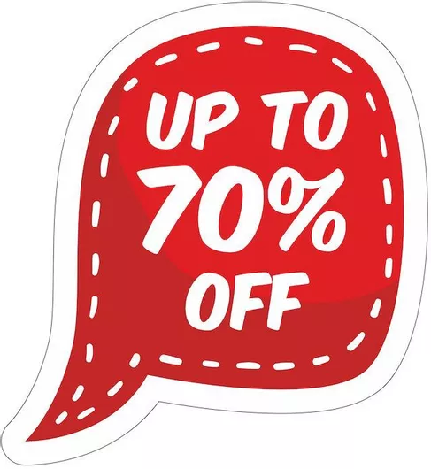 Αυτοκόλλητο Εκπτώσεων με επιλογή ποσοστού Κωδ.:19663