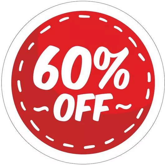 Αυτοκόλλητο Εκπτώσεων με επιλογή ποσοστού Κωδ.:19665