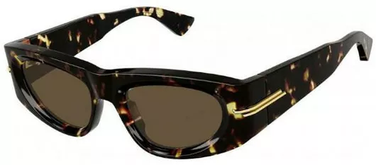 Γυαλί Ηλίου Bottega Veneta Γυναικεία με Καφέ Ταρταρούγα Κοκκάλινο Σκελετό & Καφέ Φακό BV1144S 002