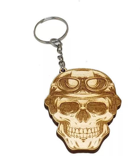 Μπρελόκ Skull Ξύλινο