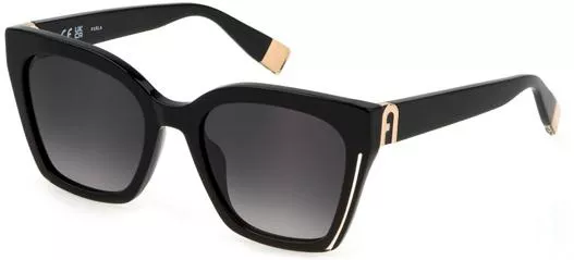 Γυαλί Ηλίου Furla Γυναικεία με Μαύρο Κοκκάλινο Σκελετό & Γκρι Ντεγκραντέ Φακό FU708 0700