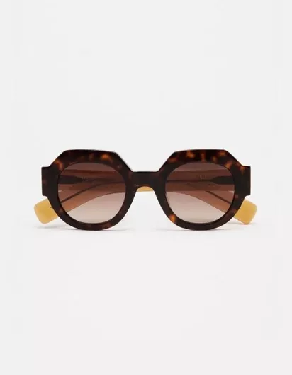 Γυαλί Ηλίου Kaleos Γυναικεία με Καφέ Ταρταρούγα Κοκκάλινο Σκελετό & Καφέ Ντεγκραντέ Φακό TATLOCK 2