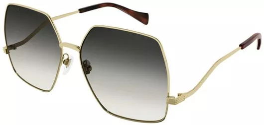 Γυαλί Ηλίου Gucci Γυναικεία με Χρυσό Μεταλλικό Σκελετό & Μαύρο Ντεγκραντέ Φακό GG1005S 002