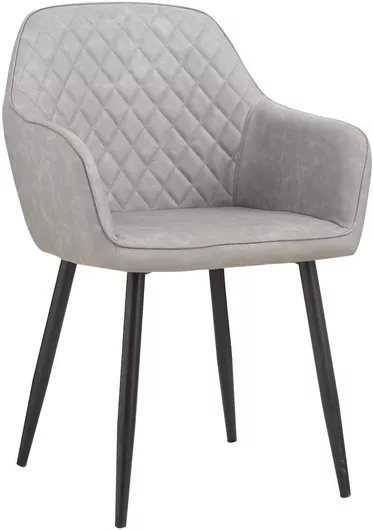 Καρέκλες Τραπεζαρίας Laurie με Επένδυση Δερματίνης Γκρι 2τμχ 58x61x86cm