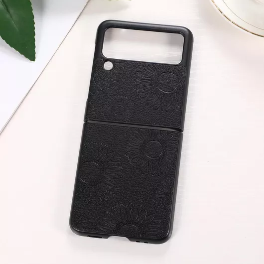 Θήκη Κινητού Samsung Galaxy Z Flip3 5g Sunflower Pattern Pu+tpu+pc Shockproof Phone Case Μαύρο