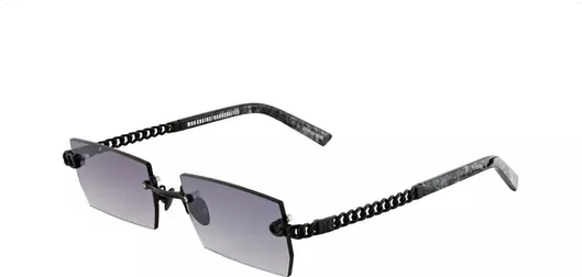 Unisex Γυαλιά Ηλίου Oscar & Frank Ντεγκραντέ Ορθογώνια 53mm με Γκρι Φακό & Μαύρο Σκελετό