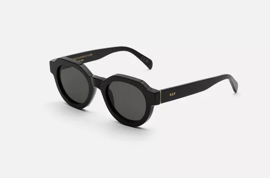 Unisex Γυαλιά Ηλίου Super Retrofuture Στρογγυλά 51mm με Γκρι Φακό & Μαύρο Σκελετό