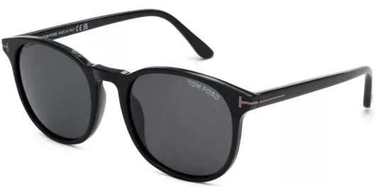 Ανδρικά Γυαλιά Ηλίου Tom Ford Polarized Στρογγυλά 52mm με Γκρι Φακό & Μαύρο Σκελετό