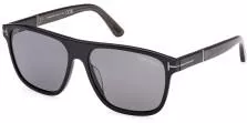 Ανδρικά Γυαλιά Ηλίου Tom Ford Polarized Τετράγωνα 58mm με Γκρι Φακό & Μαύρο Σκελετό