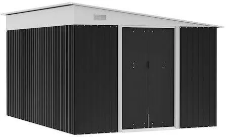 Αποθήκη Κήπου Outsunny με Διπλή Πόρτα & Αεραγωγό Μέταλλο 3.45x2.8x2.01m Μαύρο